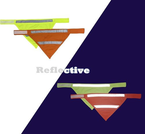 2-Pack Reflective Dog & Cat Bandanas - Yellow & Orange, L Size