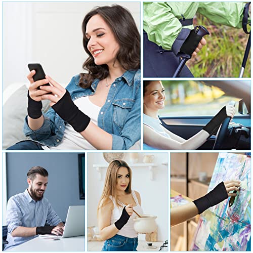 AOOWU Wrist Brace with Thumb Support 2 Pack - Breathable Compression Hand Supports for Men & Women (Size M)