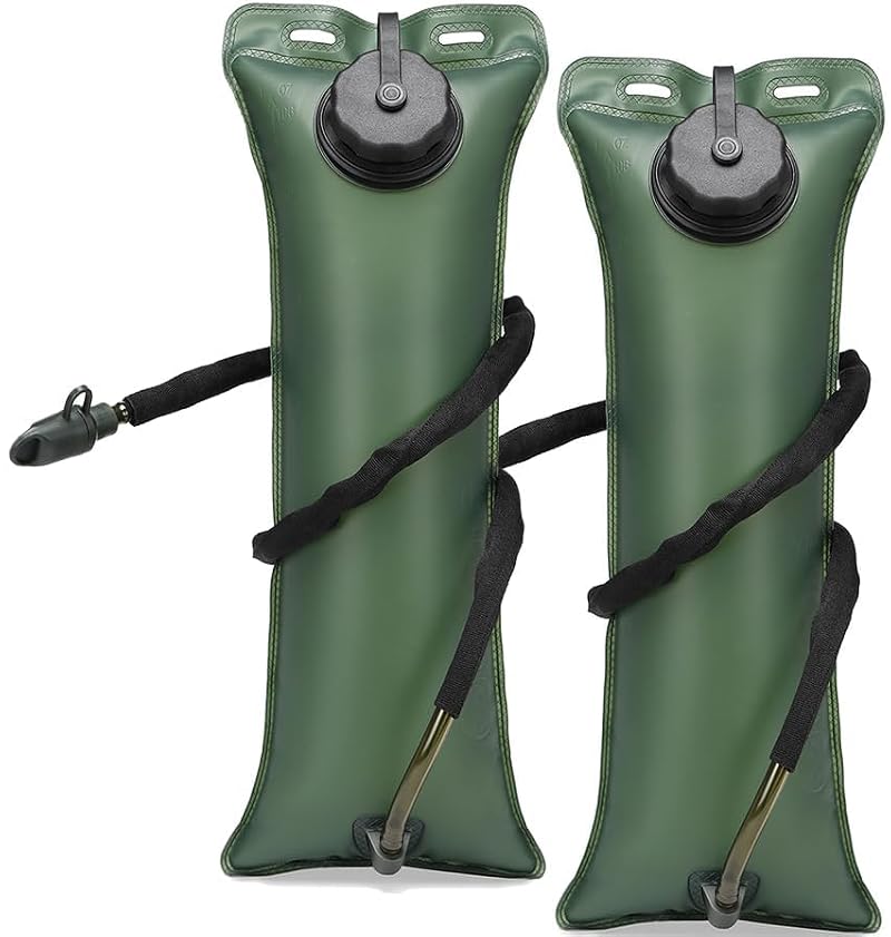 Water Hydration Pack with 3L Bladder - 2 Pack Leakproof Military Water Carrier for Running Cycling Hiking