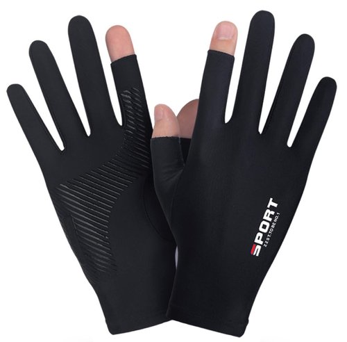 SUJAYU Fishing Gloves - UV Protection for Men & Women, Ideal for Sailing, Kayaking, Paddling & Rowing (Black, Large)