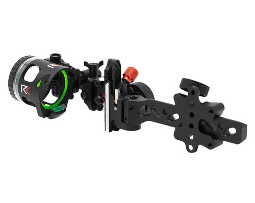 REDLINE Three Pin Right Handed Bow Sight, .019 Fiber 2 Upper Pins and .010 Lower Pin with 1st 2nd & 3rd Axis Adjustments - Mathews Bridge-Lock Compatible Dovetail