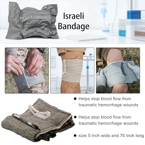 Trauma First Aid Kit with Tourniquet Israeli Bandage 34 pcs Brown