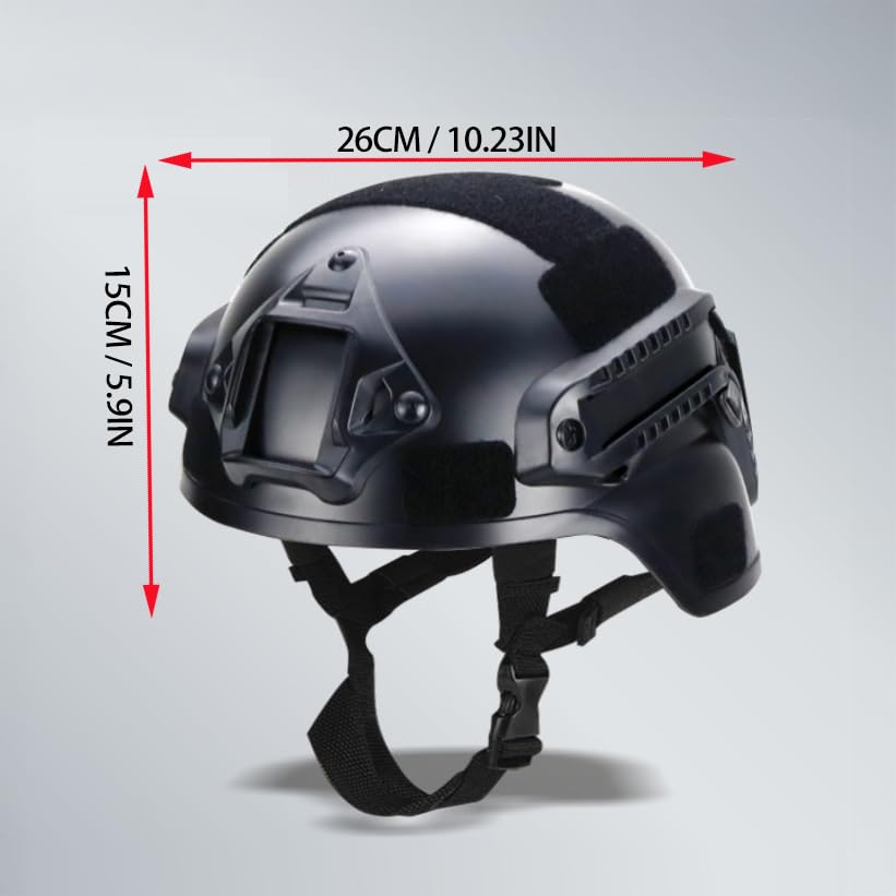 Airsoft Helmet and Mask, Tactical Skull Mask, Full Face Airsoft,Military Paintball Helmet with NVG Mount and Side Rail, Adjustable Strap - Complete Tactical Gear