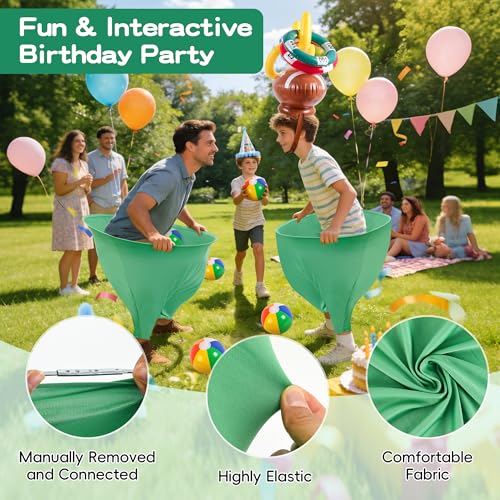 Green 22PCS Outdoor Family Yard Game Set with Inflatable Football & Accessories