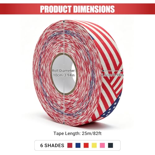Pink Lacrosse Tape 2.5cm x 25m Sport Grip Tape for Hockey & Stick - Stars and Stripes Variation