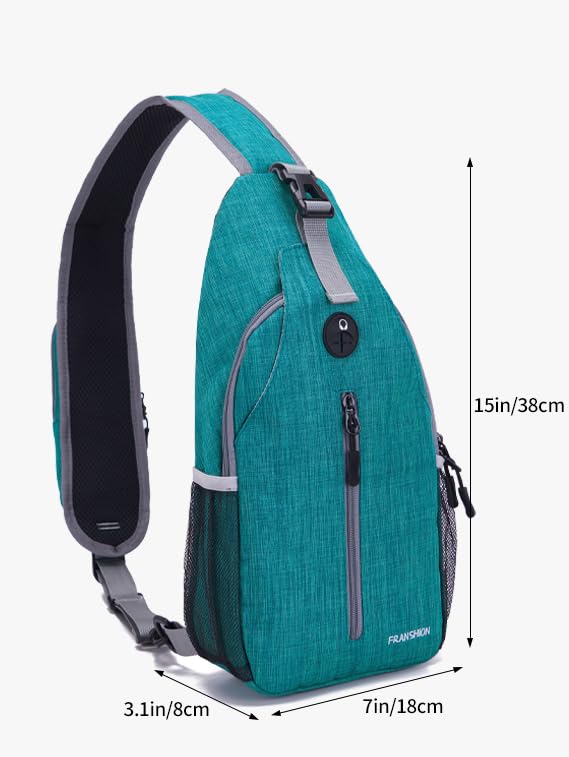 FRANSHION one strap backpack for men，sling bag for women crossbody，hiking ，small backpack，waterproof sling bag(light blue)
