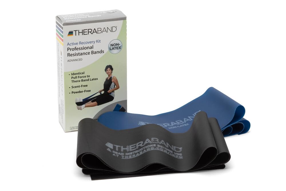 THERABAND Resistance Bands Set, Beginner Kit, Yellow, Red, Green, Non-Latex Elastic Bands for Exercise & Physical Therapy, Strength Training Bands for Upper & Lower Body Fitness