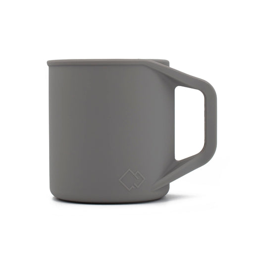 MYOTT Silicone Coffee Cup - Food Grade Silicone Camping Mug with Handle - Portable, Collapsible Coffee Mug - BPA Free, Dishwasher Safe and Microwave Safe 12- oz (Granite Gray, 1 Pack)