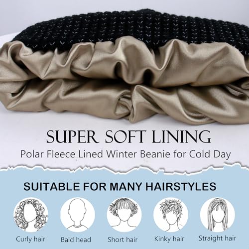 Ababalaya American Flag Knit Watch Cap, Satin Lined USA Multi-Season Army Military Tactical Beanie, Reflective Beanie