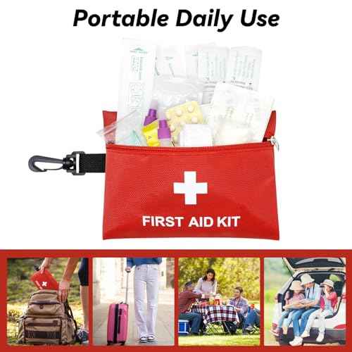 Faylapa 12Pcs Mini Empty First Aid Bag, 7.8x5.5 inches Travel Pouch Bag for Travel, Home, Office, Vehicle, Camping, Outdoor (Bag Only)