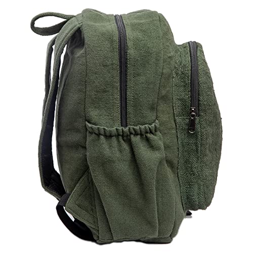 Freakmandu Organic Hemp Backpack - Eco-Friendly Travel & Hiking Bag - Green