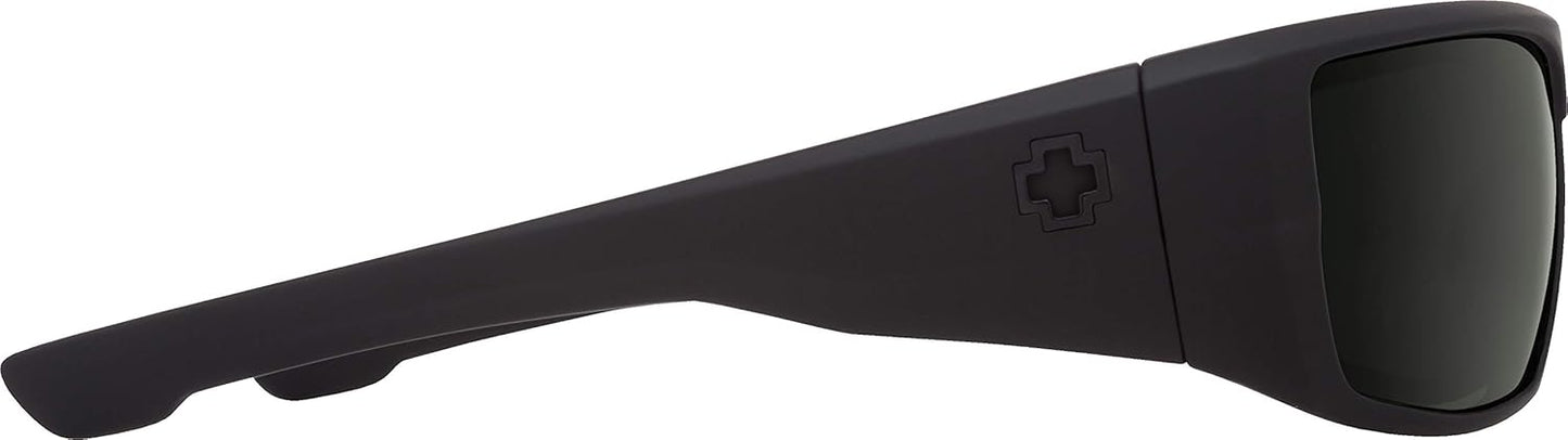 Spy Optic Wrap Dirk Soft Matte Black Happy Gray Green, Multi, One Size