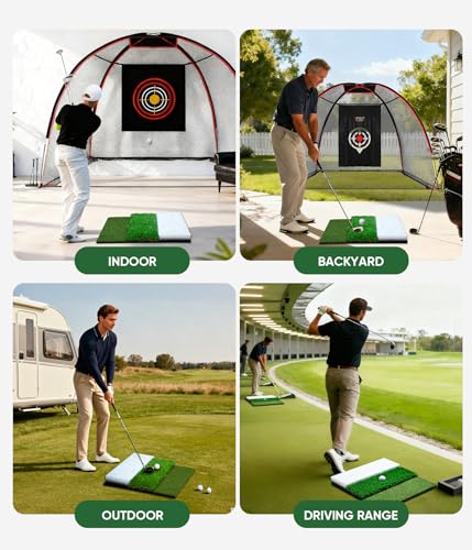 Golf Hitting Mat System with Bunker, Fairway & Rough - Indoor & Outdoor Practice