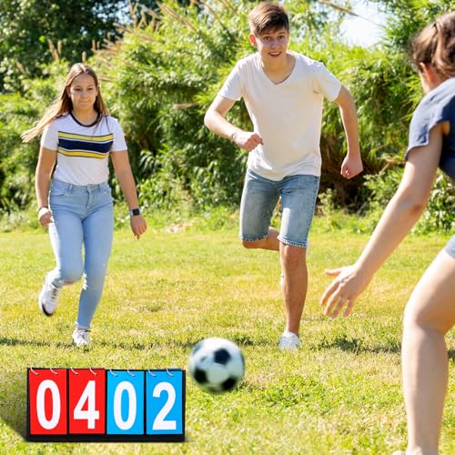 Hiboom Portable Scoreboard Flipper Set - 6 Count 4 Digit Tabletop Score Keeper