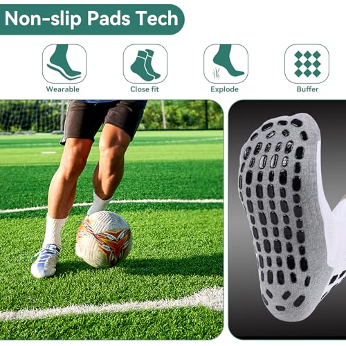 2/4/6 Pairs Men's Soccer Socks Grip Pads Non Slip Football Baseball Soccer Socks for Men Women
