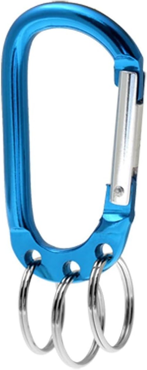 Mallofusa Aluminum D-Shaped Carabiner Buckle With 3 Keychian Clip Spring Carabiner Hook Snap Key Chain