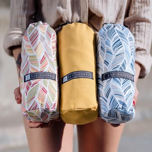 Turkish Beach Towel with Travel Bag - Quick Dry Sand-Free Oversized Aqua Blue