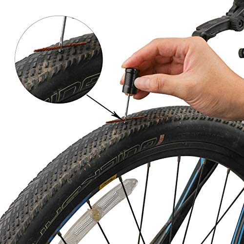 Oumers Tubeless Bike Tire Repair Kit - 5 Black Strips & Insertion Tool