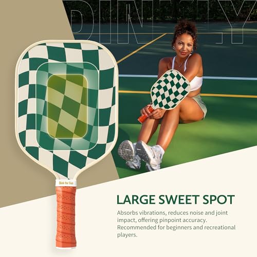 Pickleball Paddles Set of 2/4 - USAPA Approved Graphite Paddle with Wave Check - Dark Green 4-Wave Check Variation