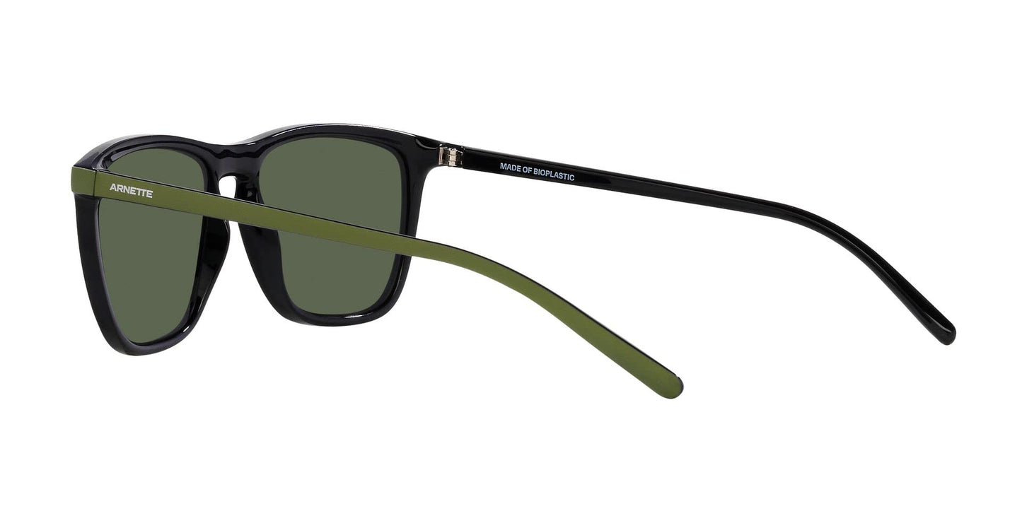 Arnette Men's AN4301 Fry Cat Eye Sunglasses, Black/Polarized Dark Green, 55 mm