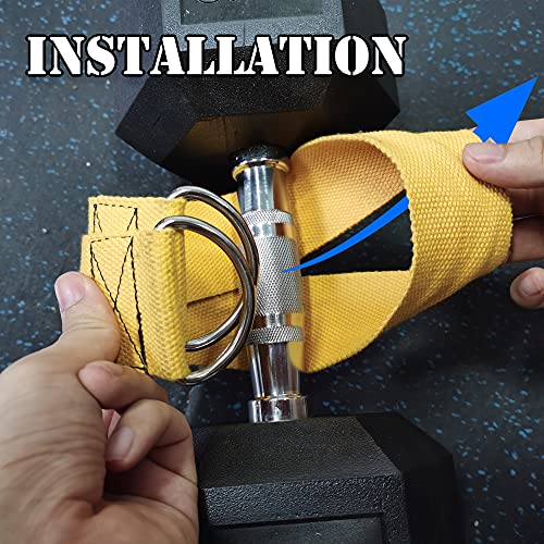 Yellow Fitness Dumbbell Loading Strap for Dip Belt & Weight Plates