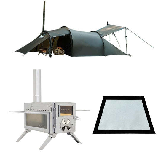 Hot Tent For 1-2 Person With Stove Jack Winter Tent + Camping Wood Tent Stove + Hot Tent Stove Jack