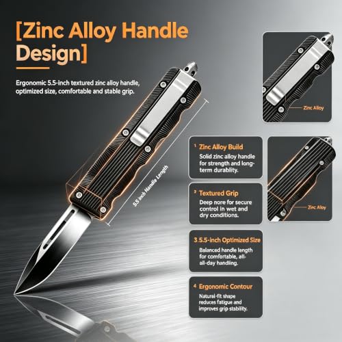 Outdoor Folding Knife with Zinc Alloy Handle and Emergency Window Breaker