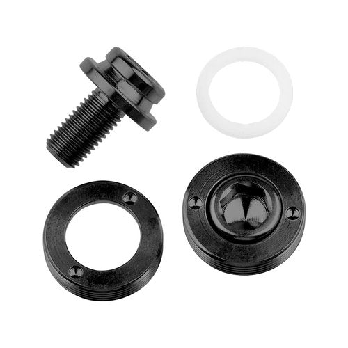 Wanyifa Titanium M8x15mm Bicycle Crank Arm Fixing Bolt with Cap for Square Taper Bottom Bracket Screws Pack of 2 (Black)
