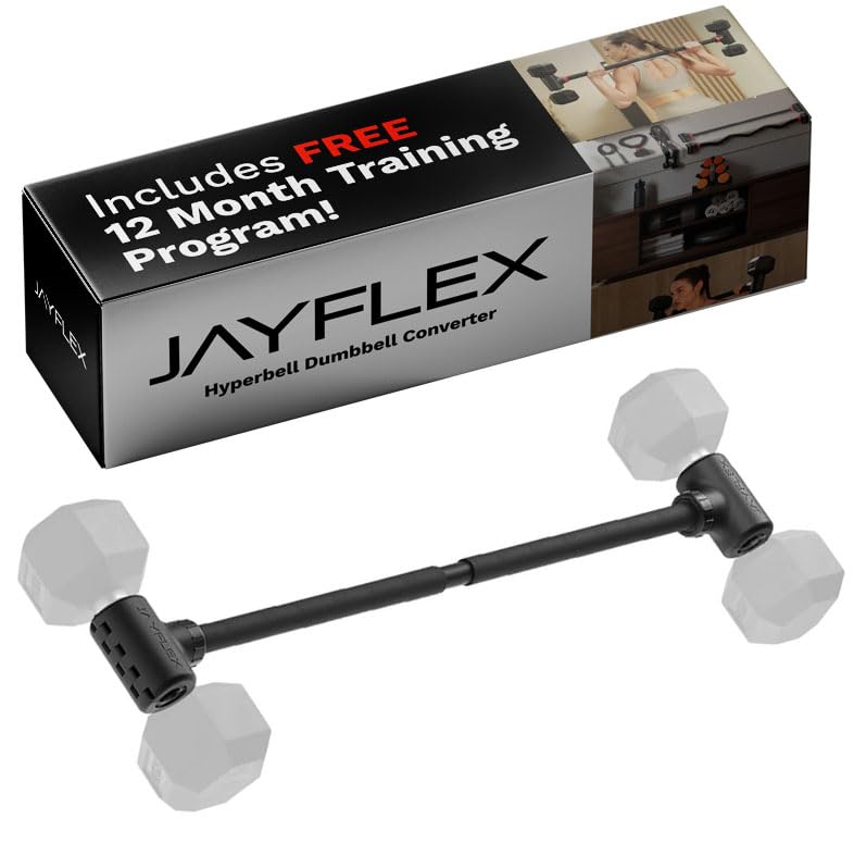 Jayflex Hyperbell Bar - Convert Dumbbells to Barbell Set for Home Fitness - Adjustable & 200 lb Capacity Weight Barbell for Weight Lifting