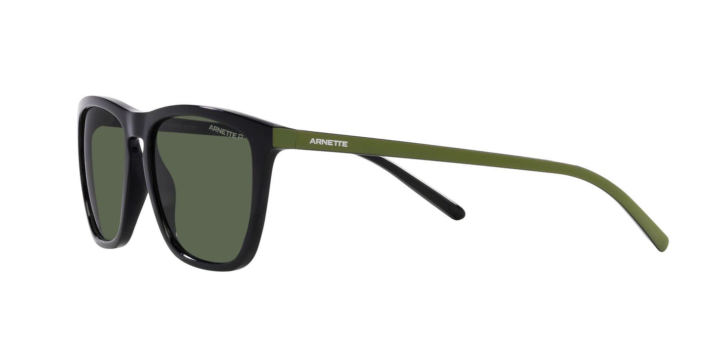 Arnette Men's AN4301 Fry Cat Eye Sunglasses, Black/Polarized Dark Green, 55 mm