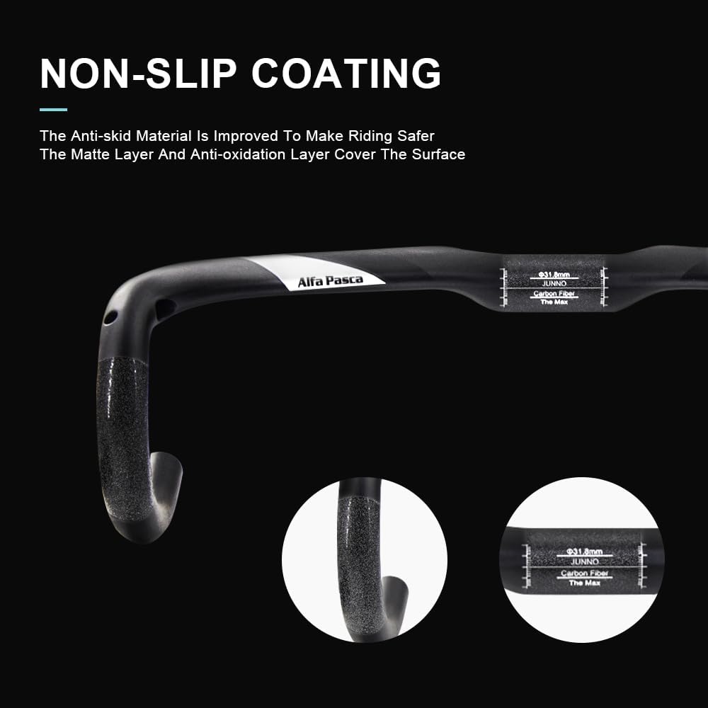 Alfa Pasca Carbon Handlebars Road Bike Drop HandleBars 31.8 Canbon Areo Drop Handle Bar bike components & parts Lightweight 3K Matte 400/420/440mm