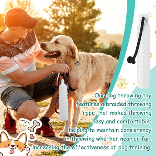 White Dog Bumper Training Dummy Set - 6 Pcs for Land & Water Fetch