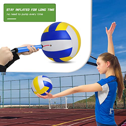 Official Size Volleyball Balls 6 Pack with Pump - Indoor & Outdoor Use