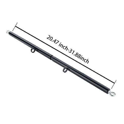 Spreader Bar Heavy Duty Stainless Steel Expandable Black Bar Home Gym with 4pcs PU Black-Pink Adjustable Strap,Sports Aid Training Fitness Gear Pilates Aid Kit,Indoor Yoga Set