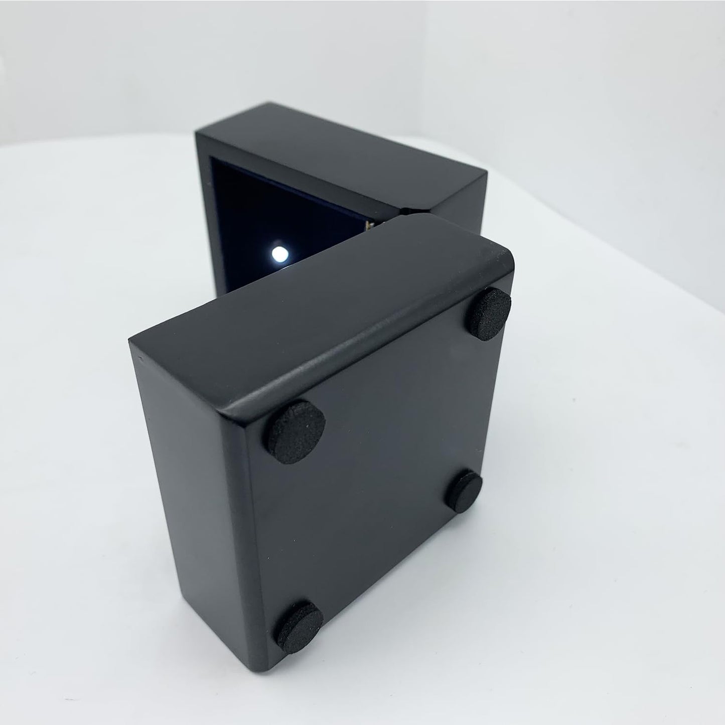 AMOH JERCY Premium Wooden Ring Box with LED Light – Display Gift Case for Championship, Graduation, Retirement, Religious, Memorial Rings – Holds Securely, Ideal for Men’s Collectible Rings