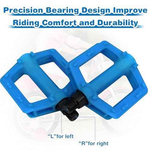 MEGHNA Kids Bike Pedal 1/2 inch Thread Universal Pedals Lightweight Non - Slip Bicycle Pedal Flat Pedal Nylon Kids Size for Kids Bike Mountain Bike Cruiser Bike BMX Freestyle Folding Bike