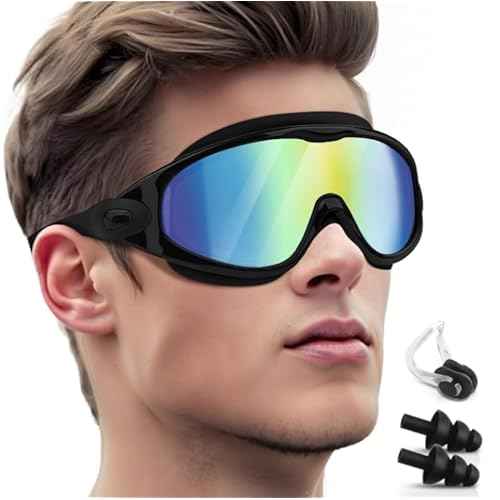Polarized Swim Goggles, Anti UV & Fog Swimming Goggles for Adult, Unisex No Leaking Swimming Goggle for Men Women Youth
