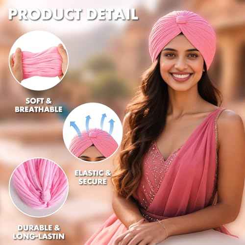 Barelove 10 Pieces Stretch Turbans Chemo Head Wrap Cancer Head Beanie Twisted Turban Cap Cover Hats for Women