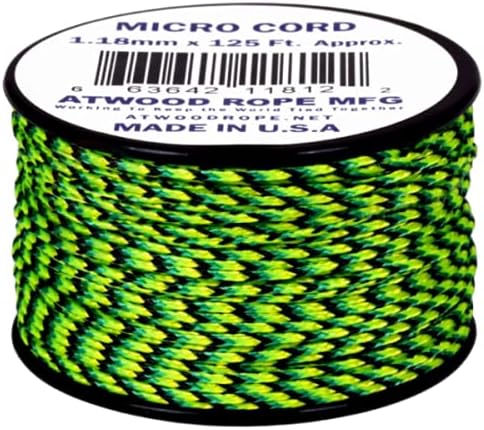Atwood Rope MFG Micro Utility Cord 1.18mm X 125ft Reusable Spool | Tactical Nylon/Polyester Fishing Gear, Jewelry Making, Camping Accessories