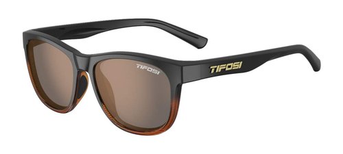 Tifosi Optics Swank Sunglasses Bundle with Case and Eyewear Straps (Brown Fade/Brown)