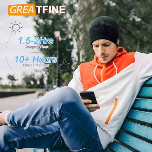 Greatfine Bluetooth Beanie, Beanie with Bluetooth Headphones HD Stereo for Men/Women/Teen, Unique Tech Gift for Christmas