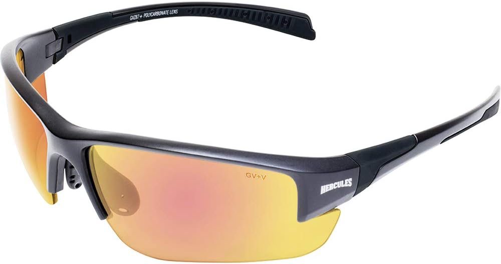 Global Vision Eyewear GTR Hercules 7 24 Anti-Fog Safety Sunglasses ANSI Z87.1 Photochromic Black Frame w/G-Tech Red Lens