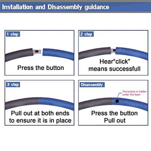 Auoxer Fitness Exercise Weighted Hoops, Lose Weight Fast by Fun Way to Workout, Fat Burning Healthy Model Sports Life, Detachable and Size Adjustable Design