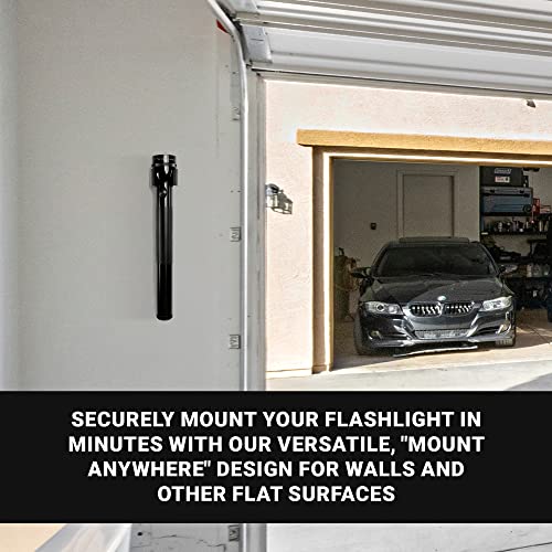 Heavy-Duty Flashlight Mount for MagLite D-Size - Wall or Surface Mount, Emergency Storage - D Battery Variation