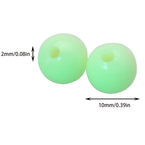 MTQY 200pcs Fishing Beads Glow in The Dark 10mm Catfish Rig Brads Super Bait Cut Plug Fishing Accessories Saltwater