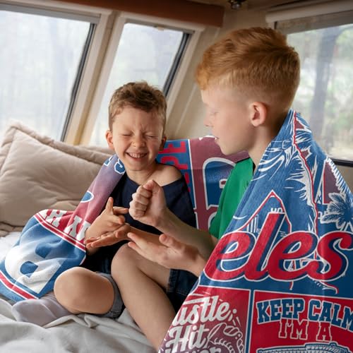 Fans Gift for Los Angeles, Baseball Throws 60"x50", Baseball Gifts for Men Women, Baseball Flannel Throws, Blanket Throws for Birthday Ideas