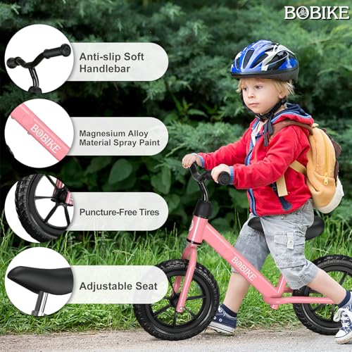 Balance Bike for Toddlers 2-5 Years Old - Pink Classic - No-Pedal Training Bike for Kids
