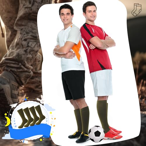 Men's Military Socks Green 10 Pairs Crew Boot Socks for Soldiers & Outdoor Activities - Skyebed
