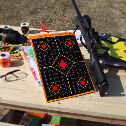 50 Pack Splatter Paper Shooting Targets - Vibrant Splash Effect 12x18 Inch