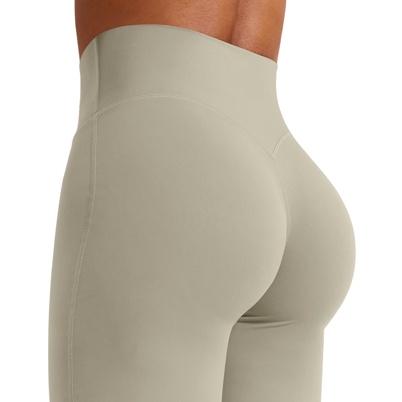 YEOREO Workout Leggings Womens No Front Seam Straight Leggings 35" High Waist Buttery Eddiy Gym Yoga Pants Light Sand XS